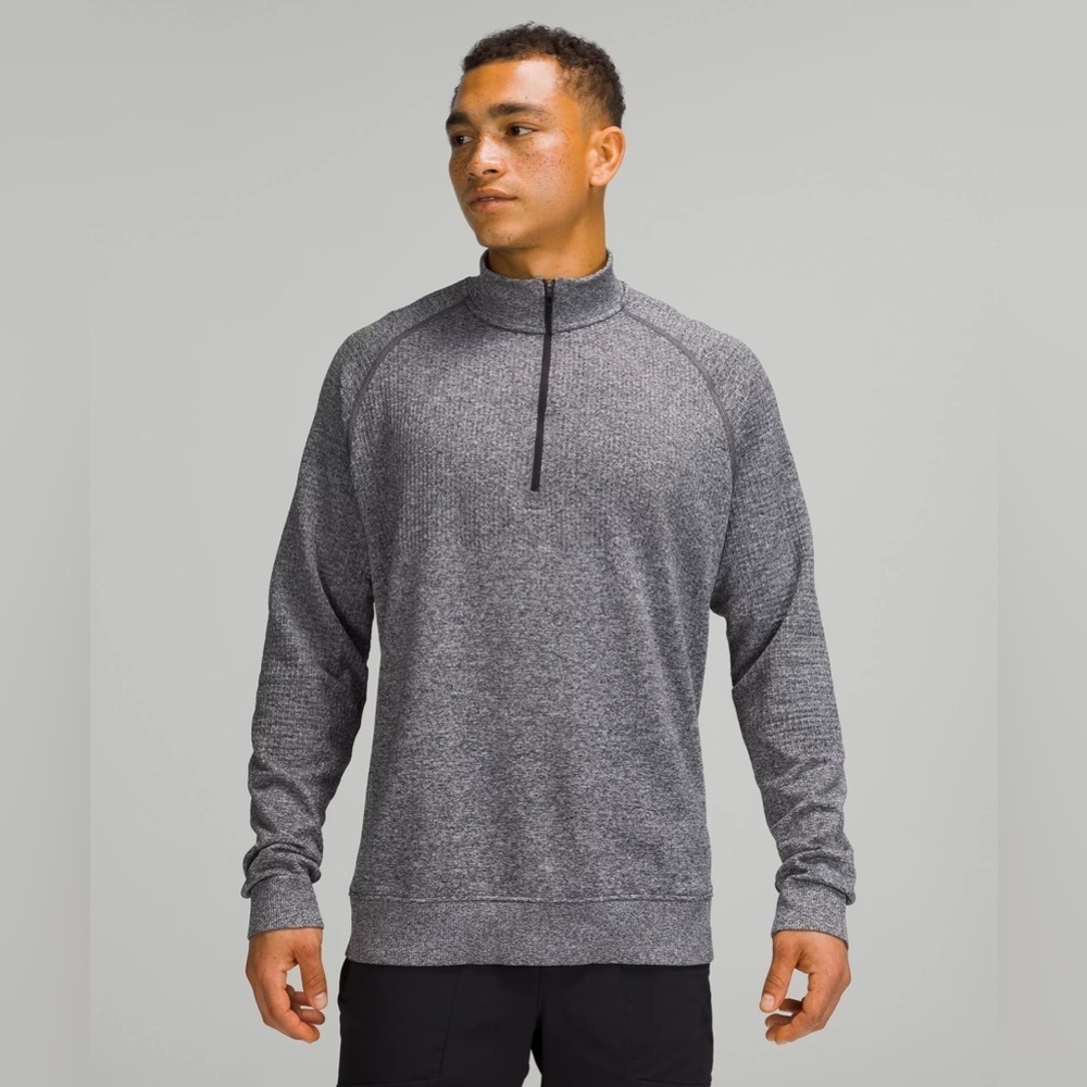 LULULEMON MENS MEDIUM ENGINEERED WARMTH 1/2 ZIP GREY PULL OVER LIKE NEW 2024
